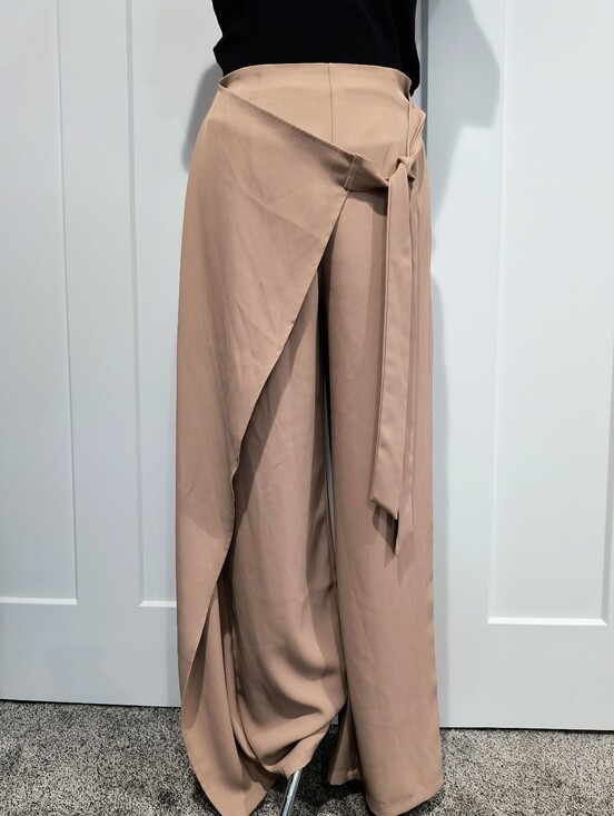 HALARA Pants - HALARA Beige/Taupe Flare Wrap Pants